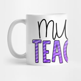 Music Teacher Purple Stripes Mug